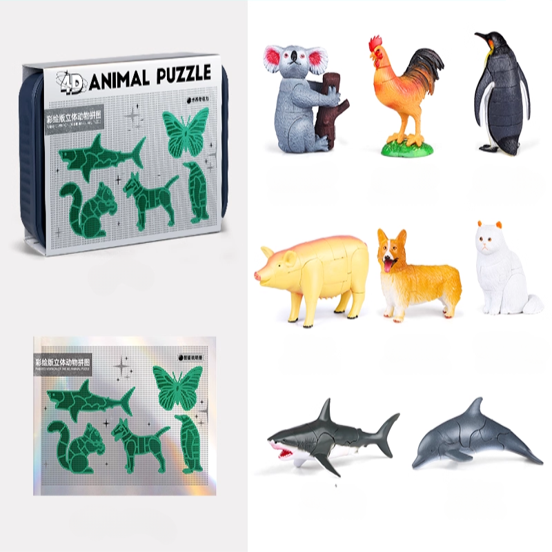 Kit de Rompecabezas 4D de Animales – Juguete Educativo para Armar 8 Animales o Insectos | CRIATIVAE