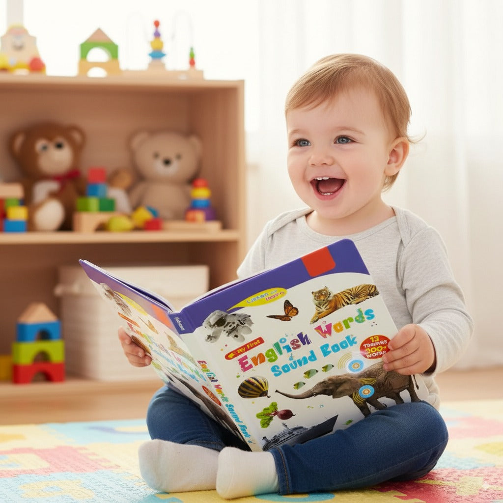 Libro de Sonidos - Mis Primeras Palabras en Inglés 300+ palabras, 13 temas y botones de sonido interactivos | CRIATIVAE
