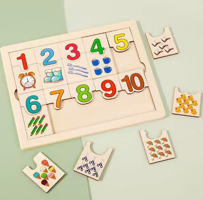 Rompecabezas Matemático Montessori de Madera para Niños - Tabla Logarítmica de Emparejar para Juego y Aprendizaje Educativo