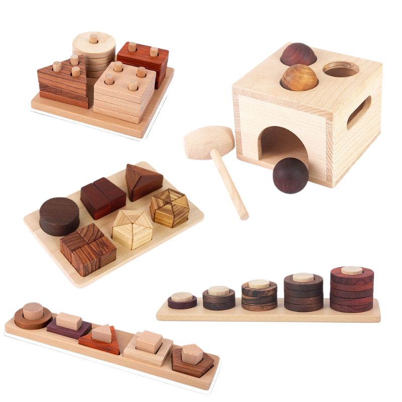 Colección de Juguetes Educativos de Madera Natural Deluxe