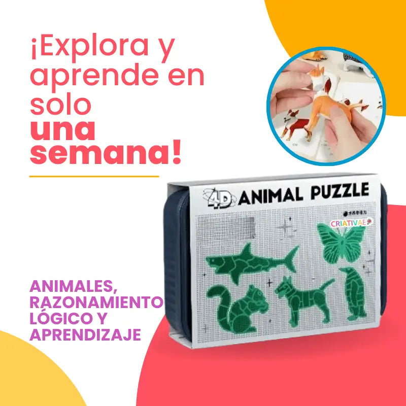 Kit de Rompecabezas 4D de Animales – Juguete Educativo para Armar 8 Animales o Insectos | CRIATIVAE
