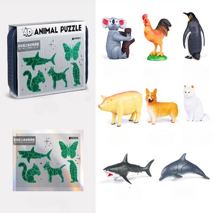 Kit de Rompecabezas 4D de Animales – Juguete Educativo para Armar 8 Animales o Insectos | CRIATIVAE