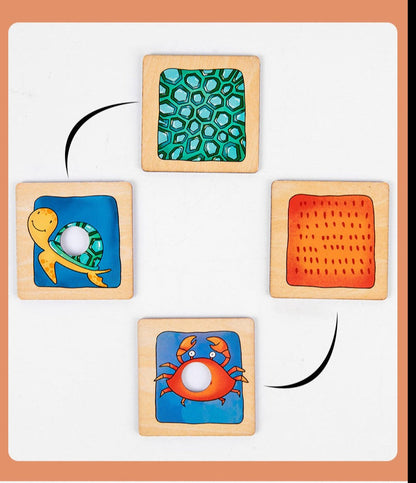 Juego de Asociación de Siluetas de Animales de Madera