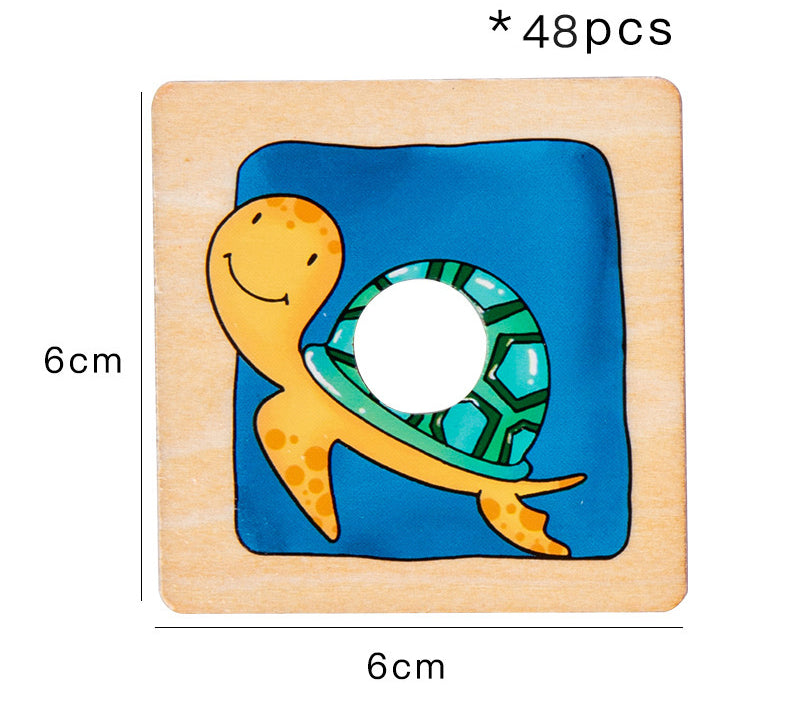 Juego de Asociación de Siluetas de Animales de Madera