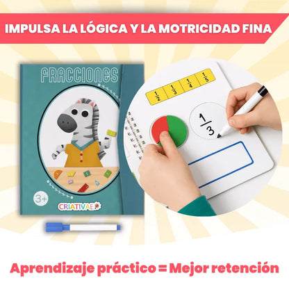Libro Montessori Didáctico Magnético de Fracciones - Criativae