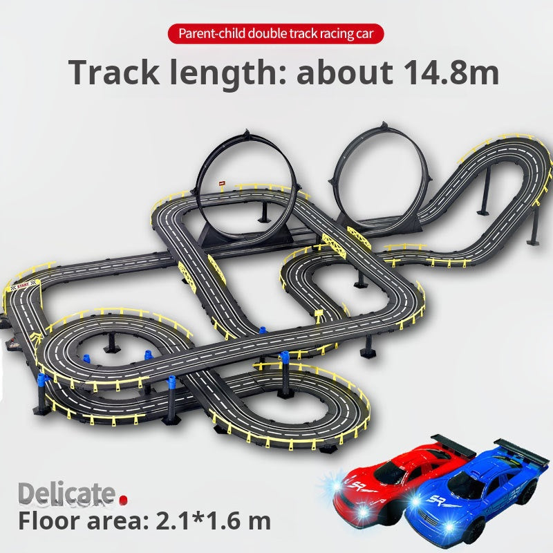 Juego de Pista de Carreras Dual-Mode: Eléctrico y Manual con Manivela