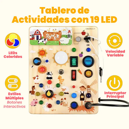 Busy Board Montessori de Madera – Panel Sensorial Interactivo Criativae