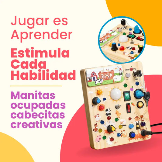 Busy Board Montessori de Madera – Panel Sensorial Interactivo Criativae