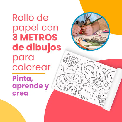 Rollo de Dibujo Infantil – 3 Metros de Creatividad | CRIATIVAE