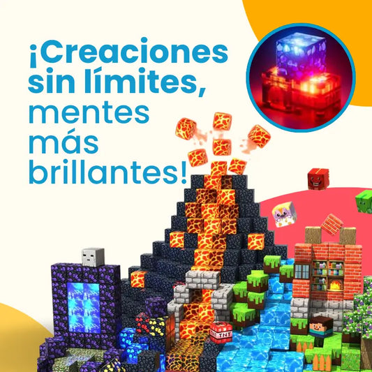 Bloques de Construcción Magnéticos 3D STEM Set Clásico o con Luz - Criativae