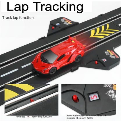 Juego de Pista de Carreras Dual-Mode: Eléctrico y Manual con Manivela